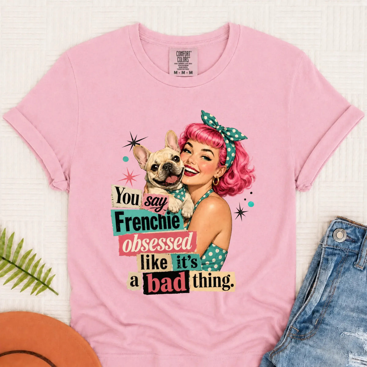 Custom Frenchie Bulldog Snarky Unisex TShirt Blossom