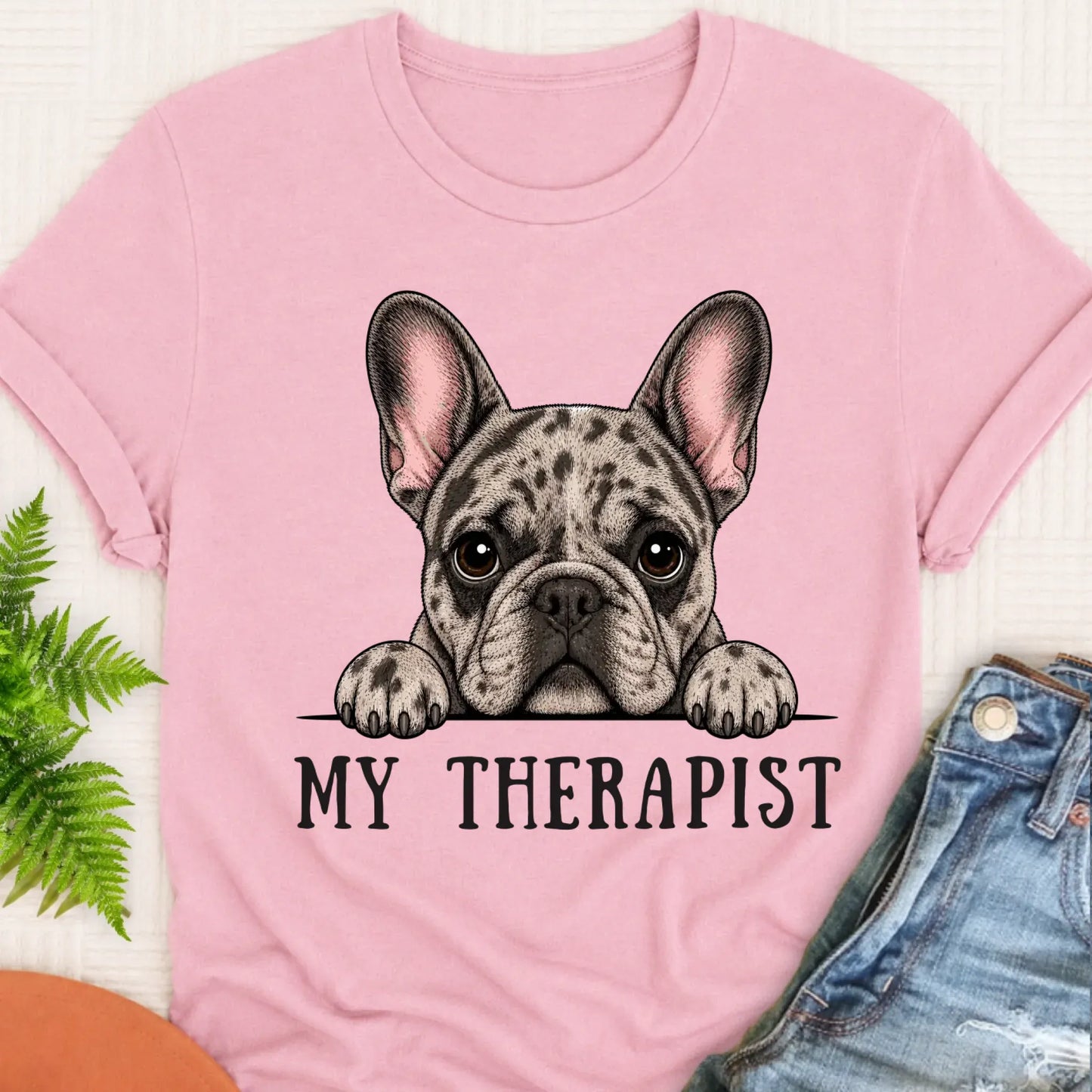 T-Shirt Blossom / S Custom Frenchie Bulldog Therapist Unisex Tshirt