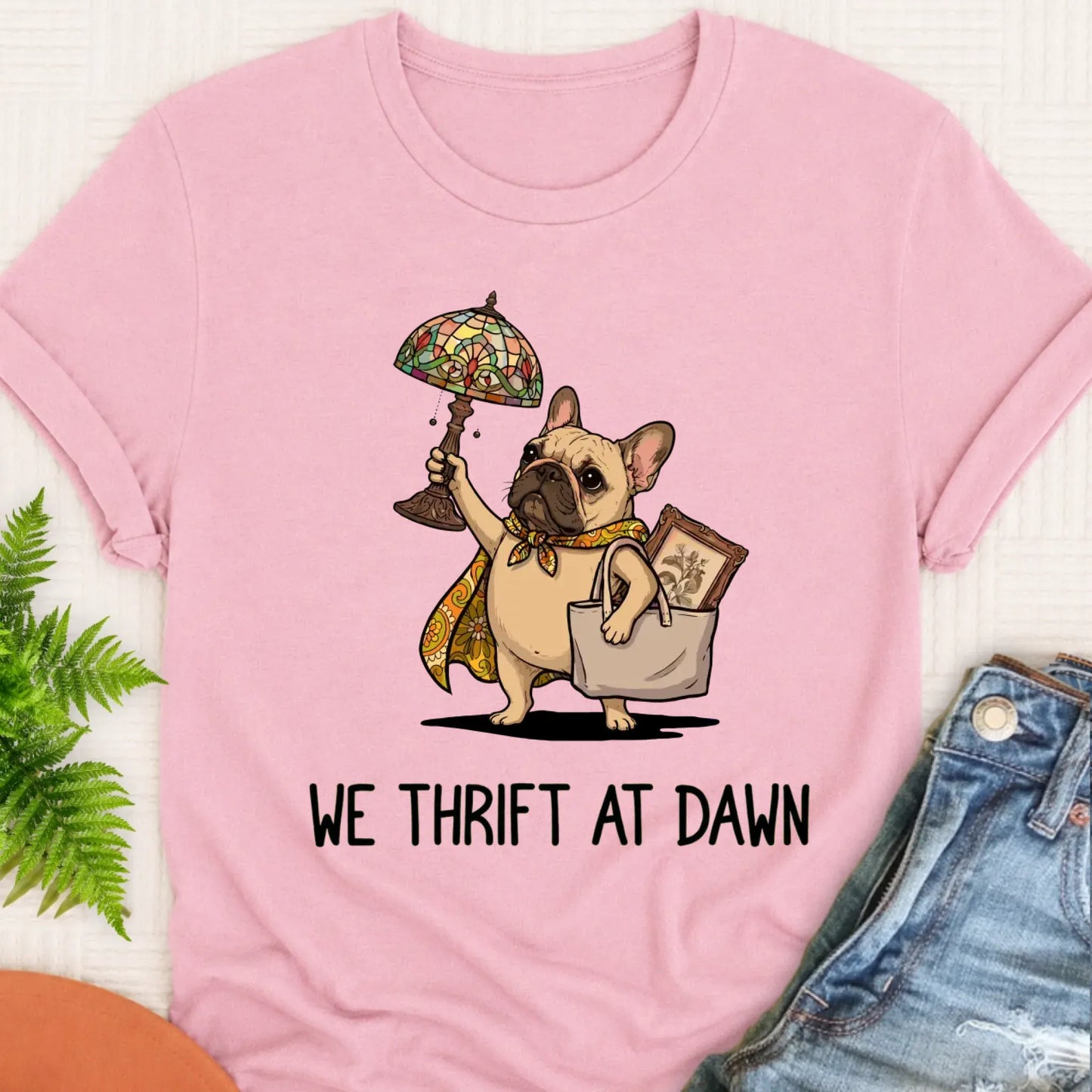 T-Shirt Blossom / S Custom Frenchie Bulldog Thrifting Unisex Tshirt