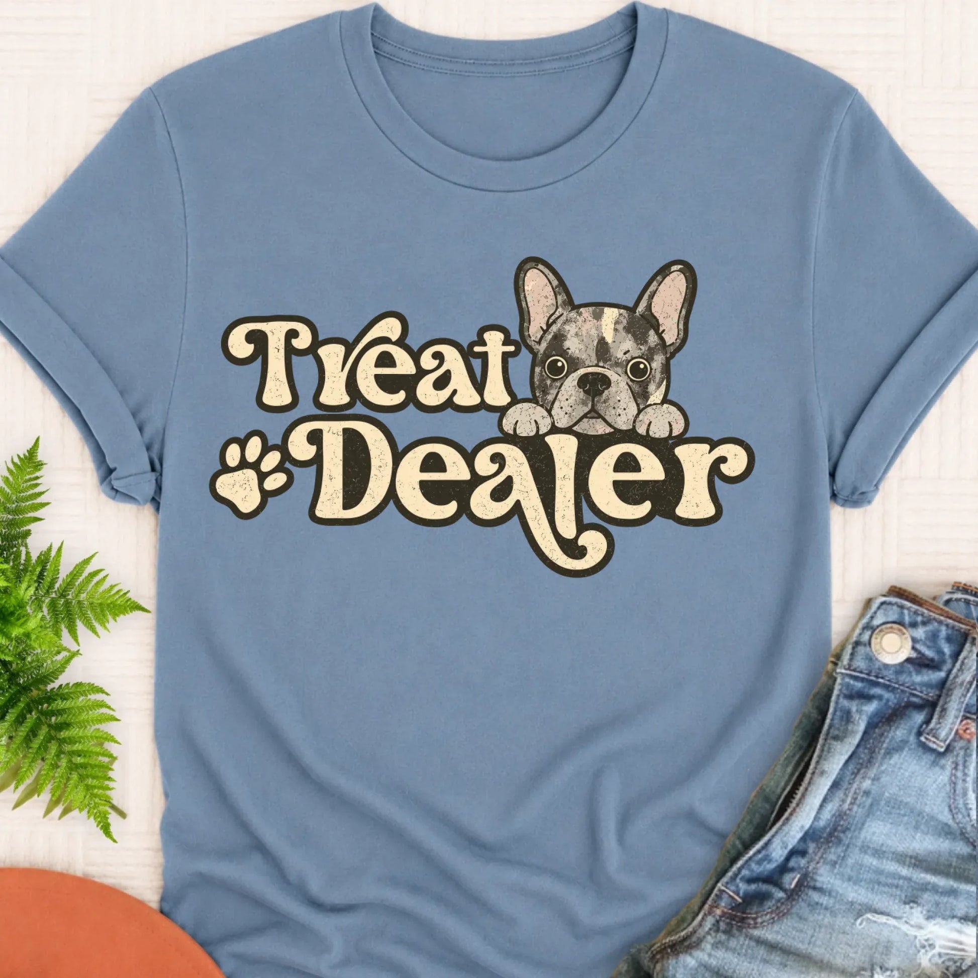 Youth Tshirt Blue Jean / S Custom Frenchie Bulldog Treat Dealer Unisex TShirt