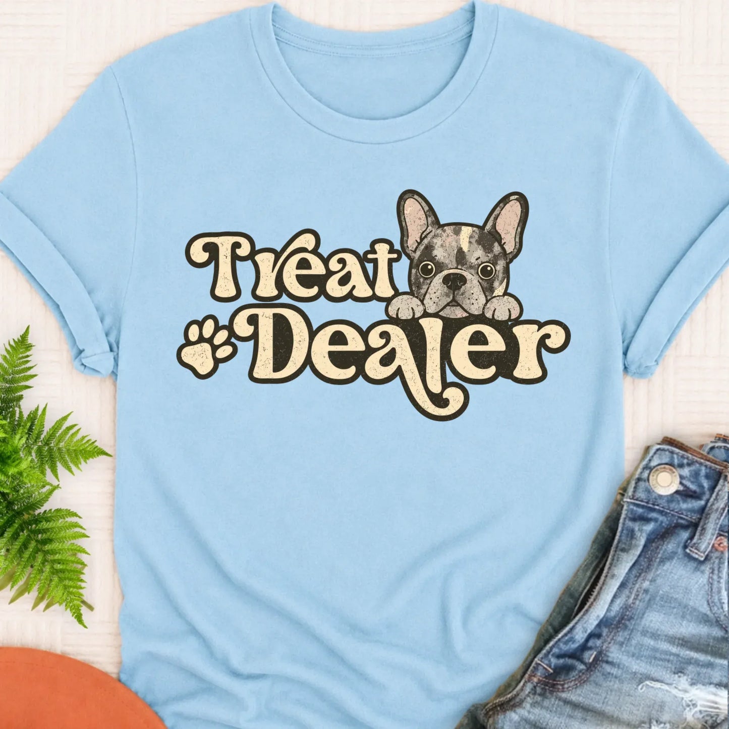 Youth Tshirt Chambray / S Custom Frenchie Bulldog Treat Dealer Unisex TShirt