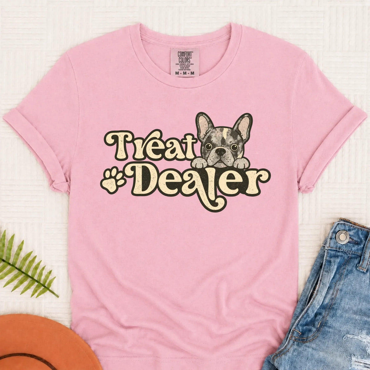 Custom Frenchie Bulldog Treat Dealer Unisex TShirt Blossom