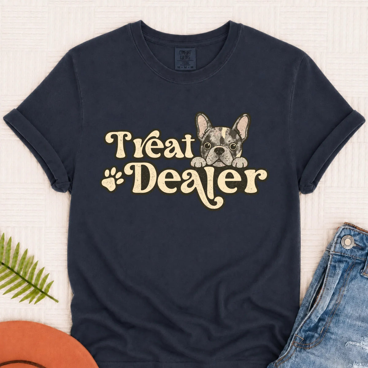 Custom Frenchie Bulldog Treat Dealer Unisex TShirt Pepper 3XL