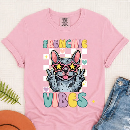 Custom Frenchie Bulldog Vibes Unisex TShirt Blossom