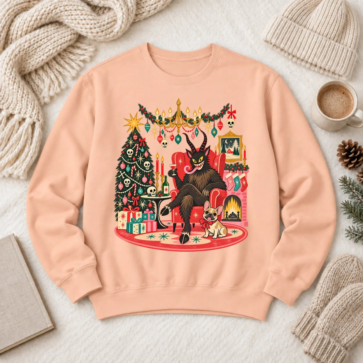 Custom Frenchie Christmas Krampus Unisex Sweatshirt - Sweatshirt - Good Girl John