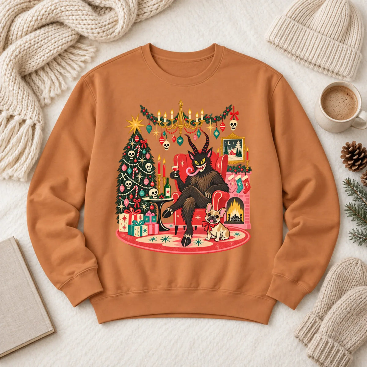 Custom Frenchie Christmas Krampus Unisex Sweatshirt - Sweatshirt - Good Girl John
