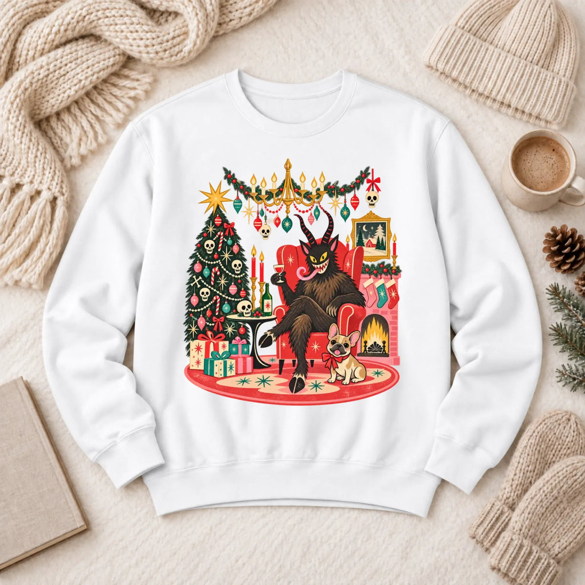Custom Frenchie Christmas Krampus Unisex Sweatshirt - Sweatshirt - Good Girl John