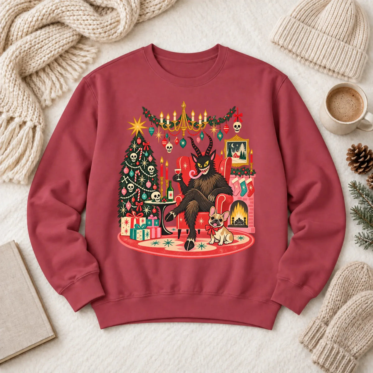Custom Frenchie Christmas Krampus Unisex Sweatshirt - Sweatshirt - Good Girl John