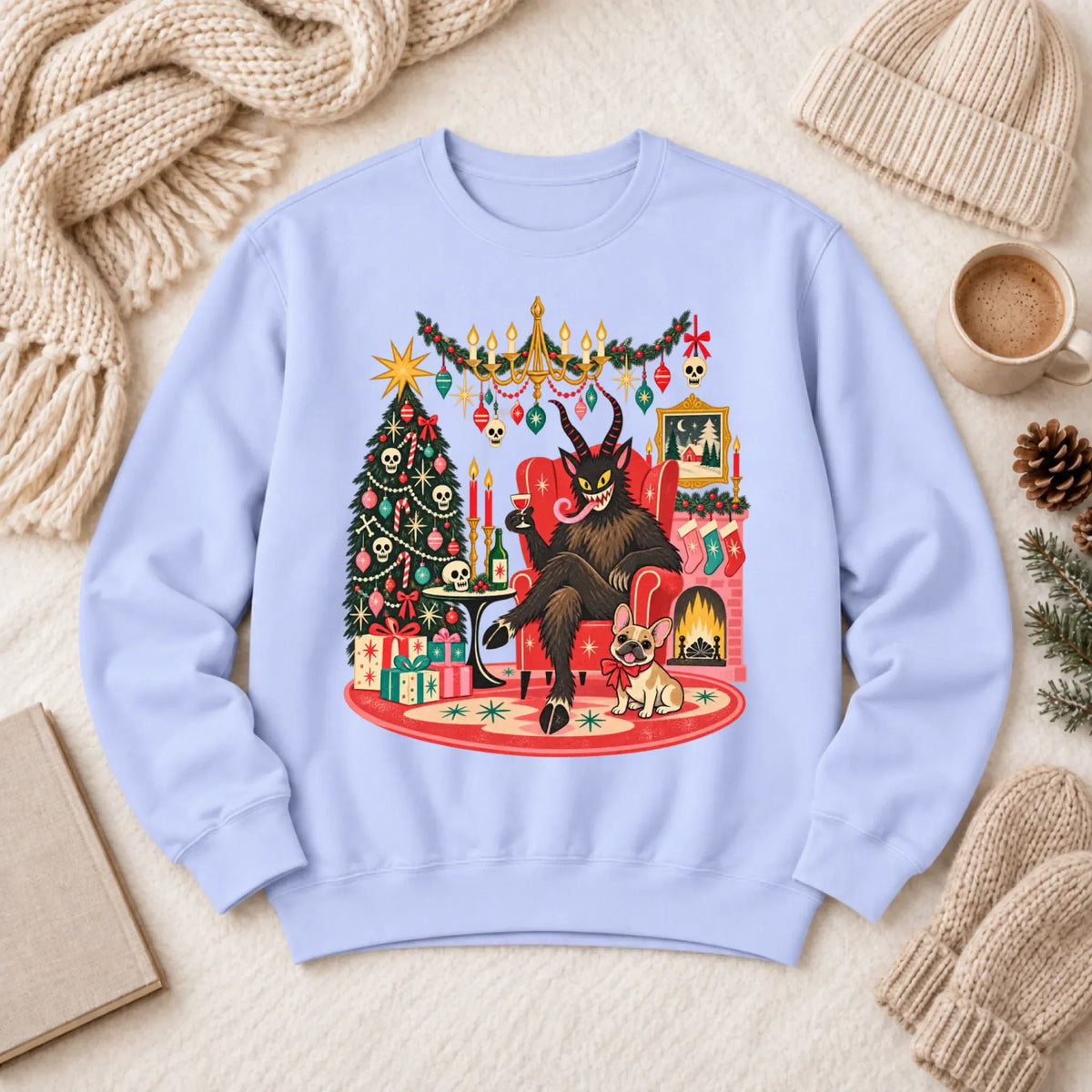 Custom Frenchie Christmas Krampus Unisex Sweatshirt - Sweatshirt - Good Girl John