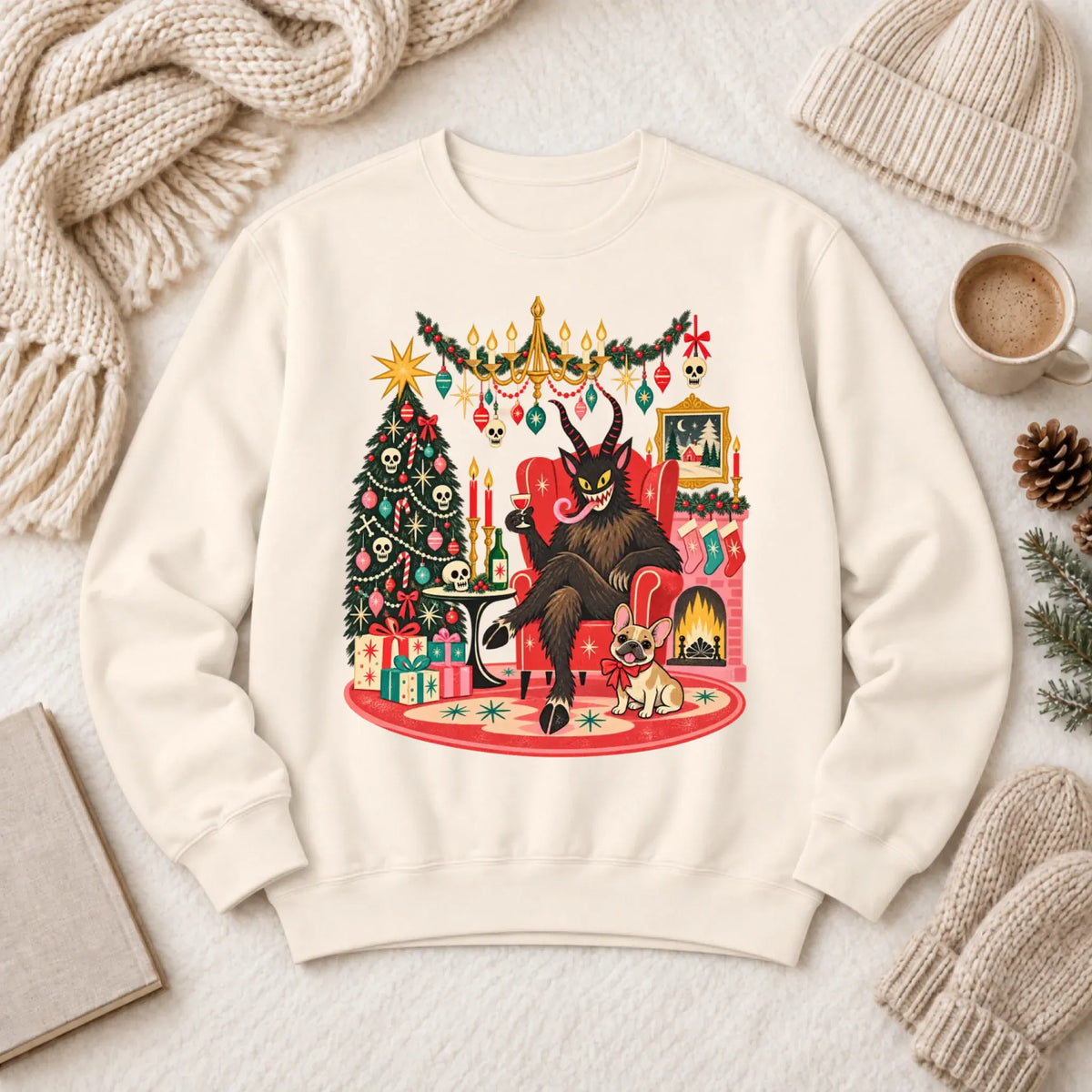 Custom Frenchie Christmas Krampus Unisex Sweatshirt - Sweatshirt - Good Girl John