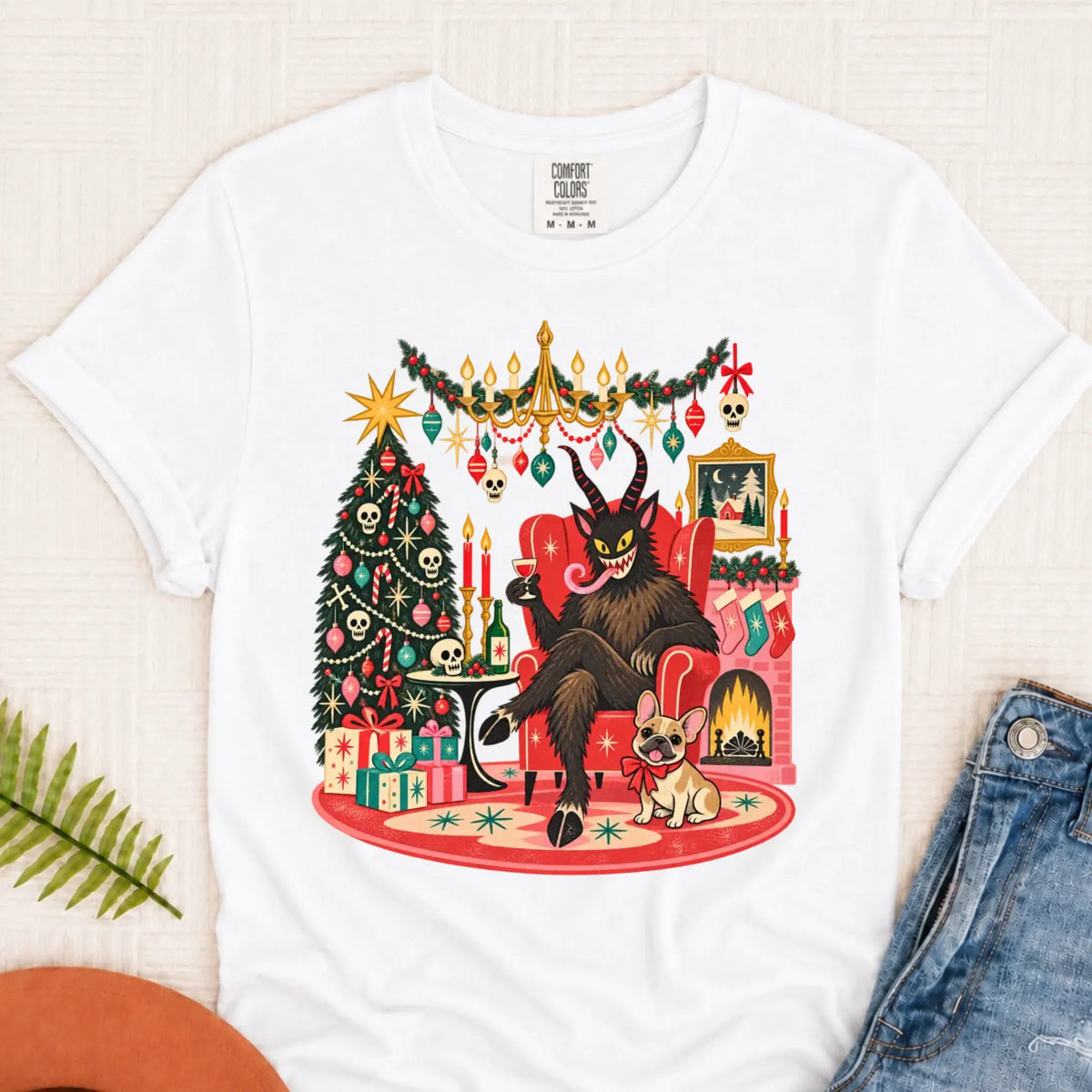 Custom Frenchie Christmas Krampus Unisex Tshirt - T-Shirt - Good Girl John