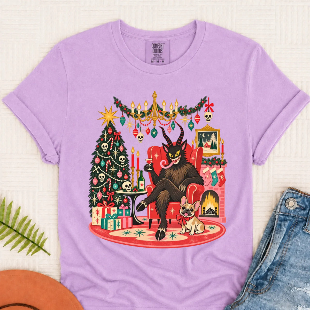 Custom Frenchie Christmas Krampus Unisex Tshirt - T-Shirt - Good Girl John