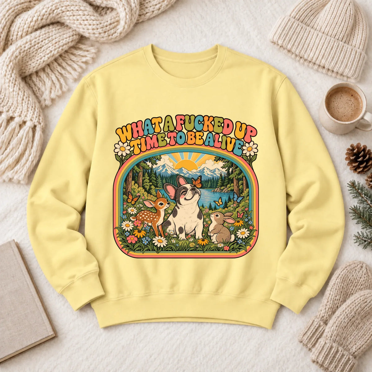 Custom Frenchie Crazy Time Funny Unisex Sweatshirt Butter