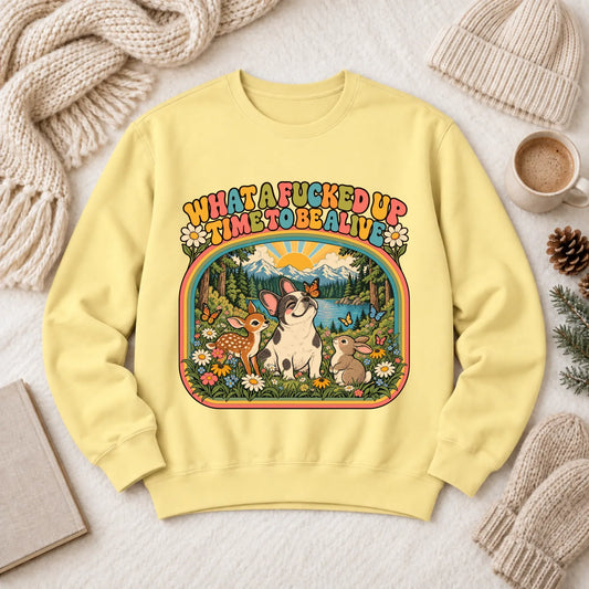Custom Frenchie Crazy Time Funny Unisex Sweatshirt Butter