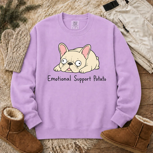 Custom Frenchie Derp Potato Unisex Sweatshirt Orchid