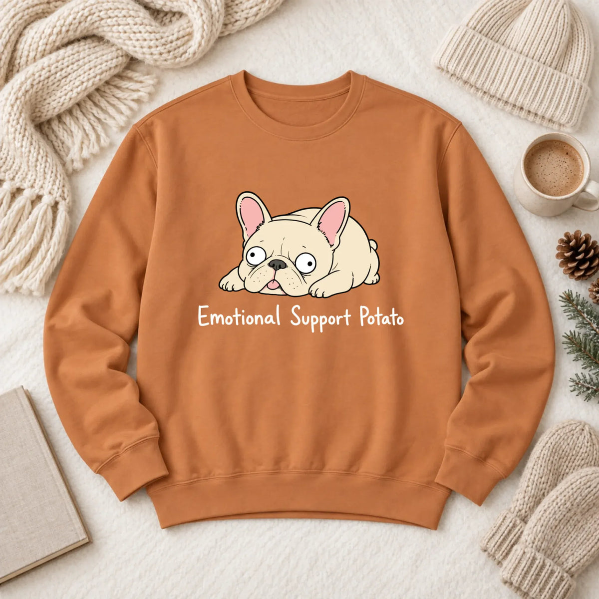 Custom Frenchie Derp Potato Unisex Sweatshirt Yam