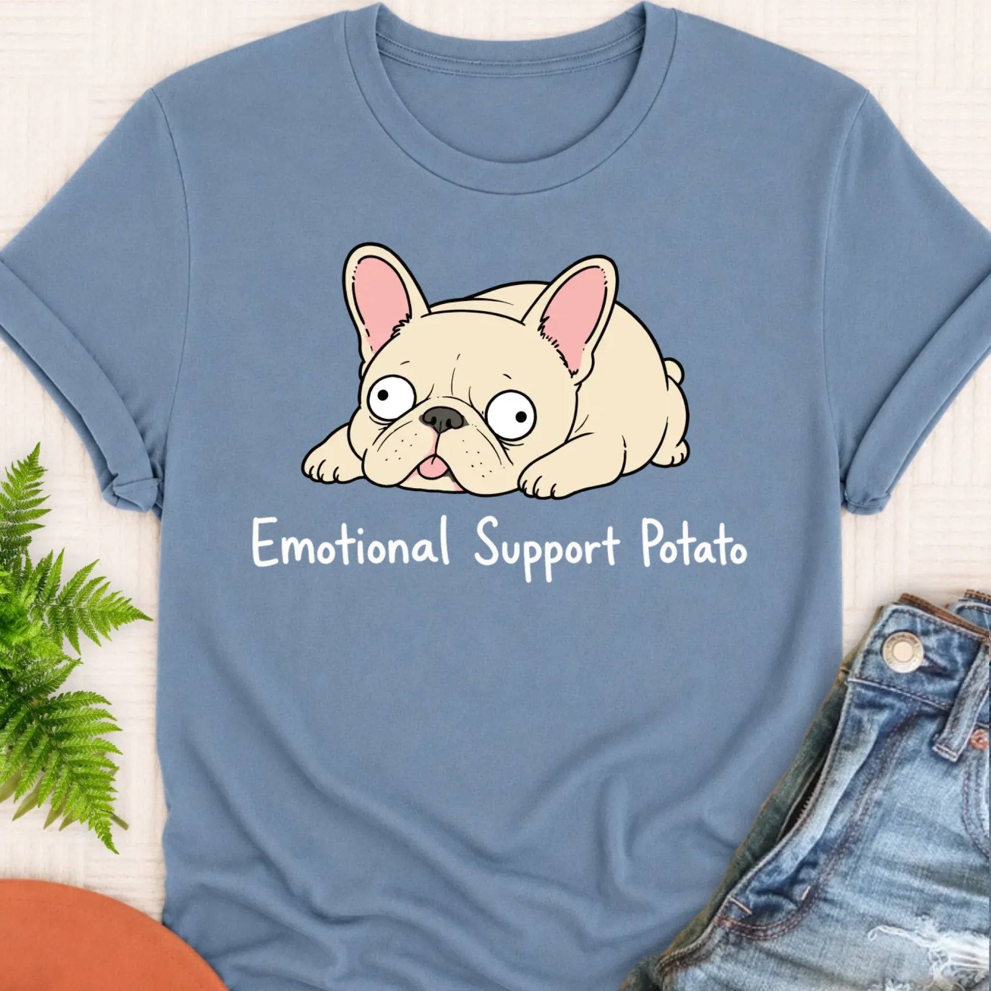 T-Shirt Blue Jean / S Custom Frenchie Derp Potato Unisex Tshirt