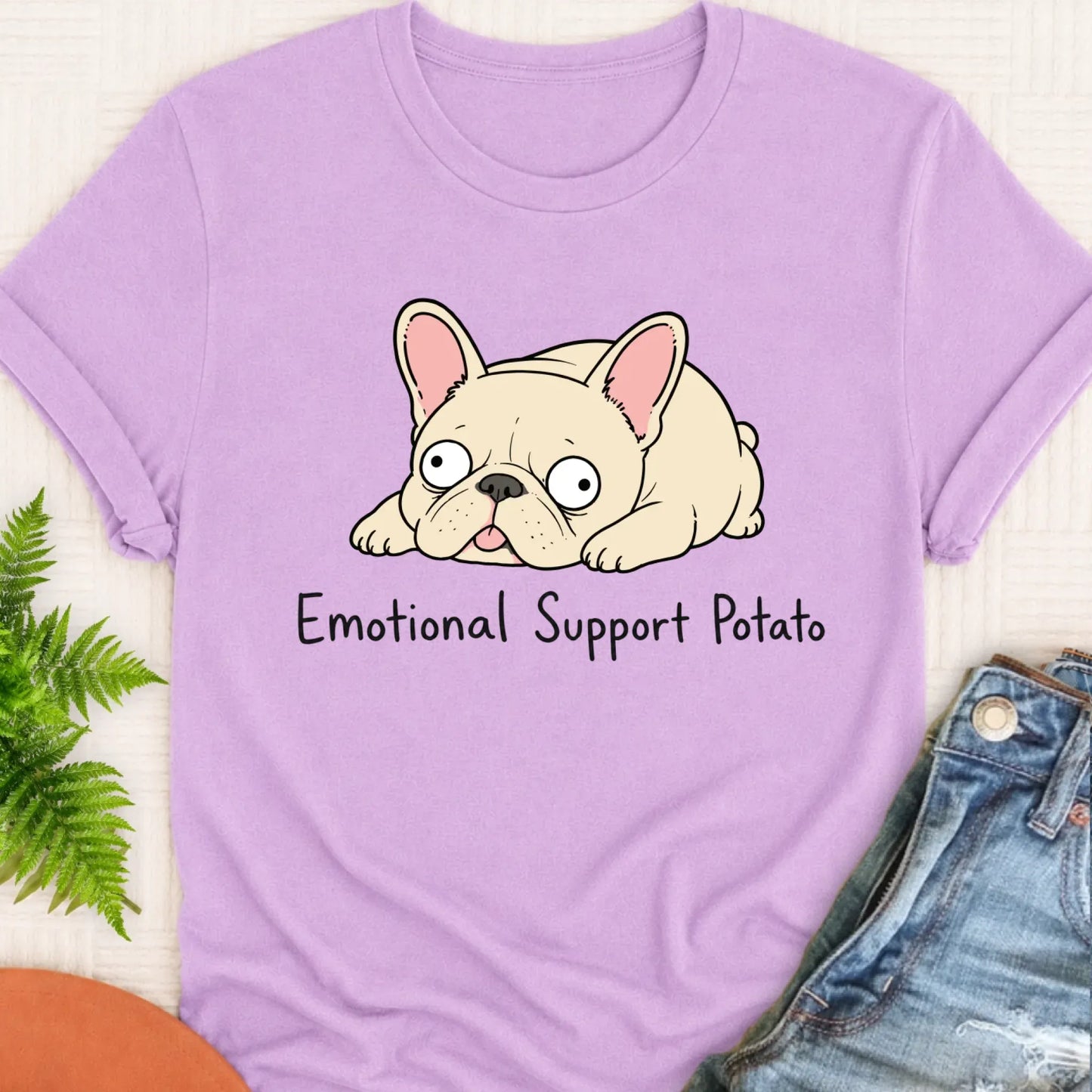 T-Shirt Orchid / S Custom Frenchie Derp Potato Unisex Tshirt