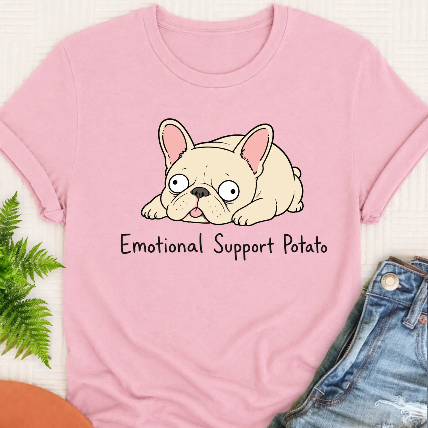 T-Shirt Blossom / S Custom Frenchie Derp Potato Unisex Tshirt