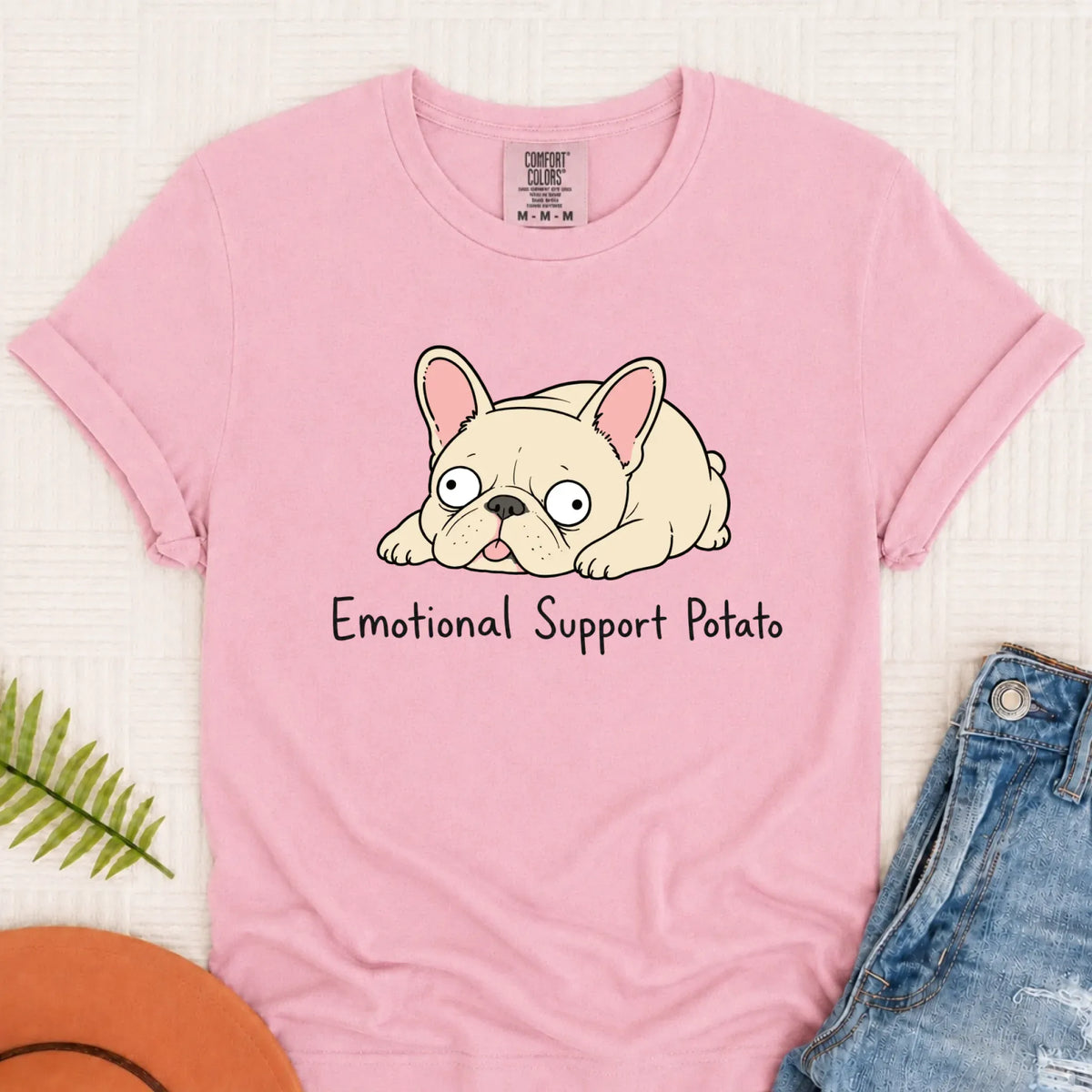 Custom Frenchie Derp Potato Unisex Tshirt Blossom