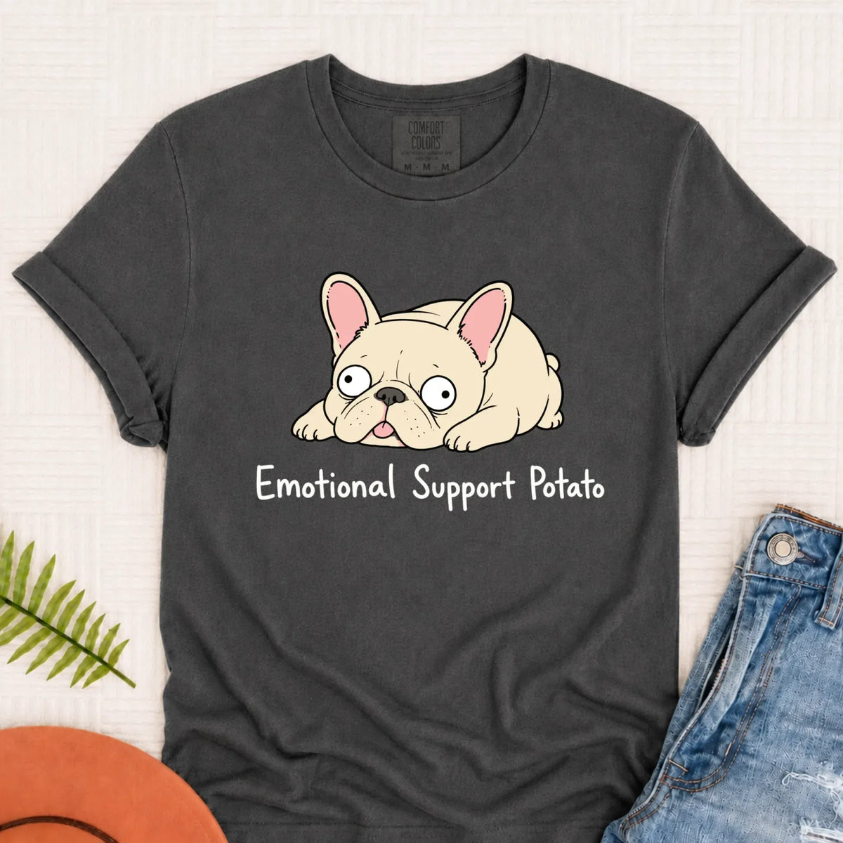 Custom Frenchie Derp Potato Unisex Tshirt Pepper