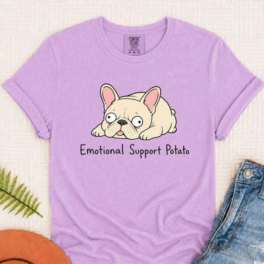 Custom Frenchie Derp Potato Unisex Tshirt Orchid