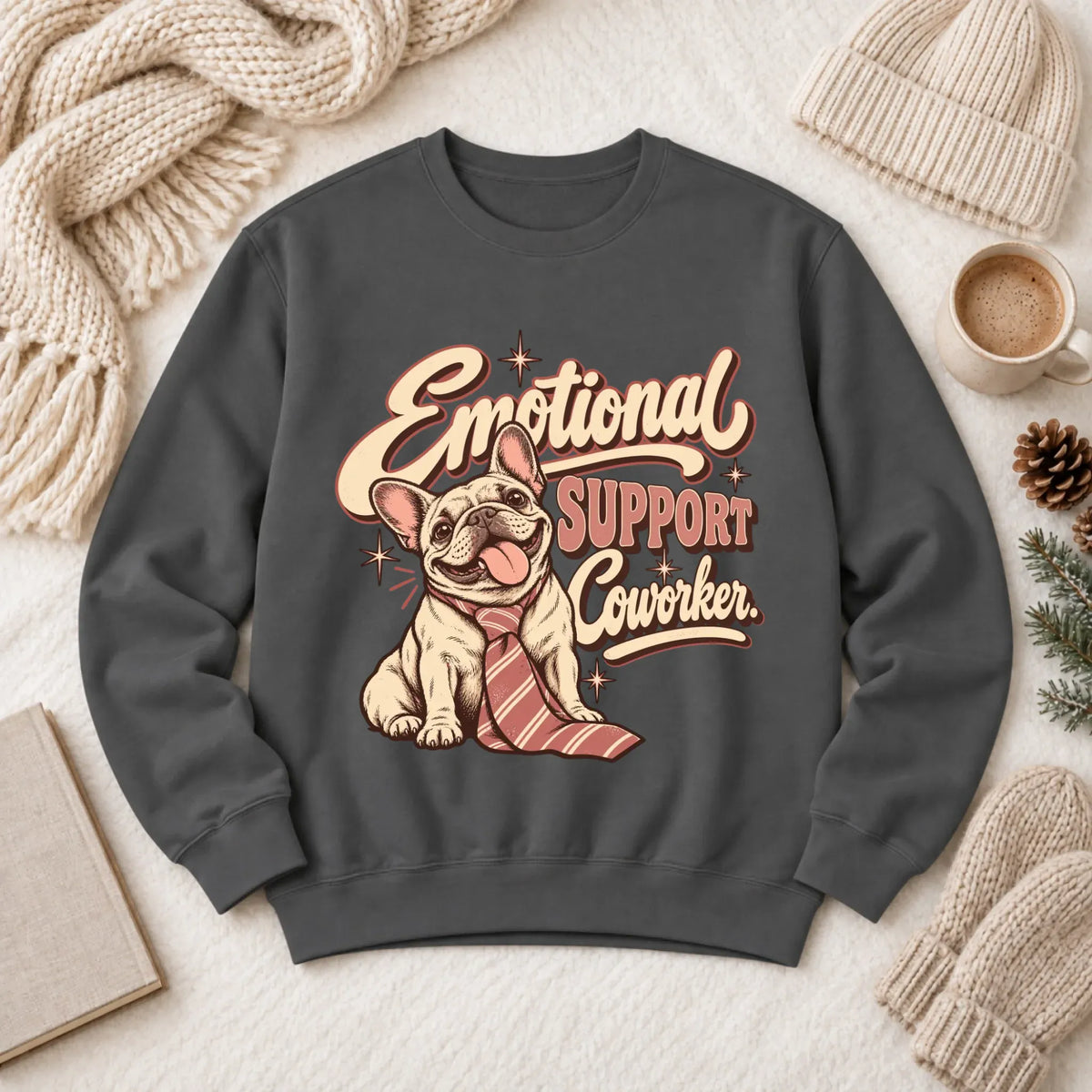 Customizer 1466 LW Sweatshirt Dark / Pepper / S Custom Frenchie Emotional Support Coworker Unisex Sweatshirt