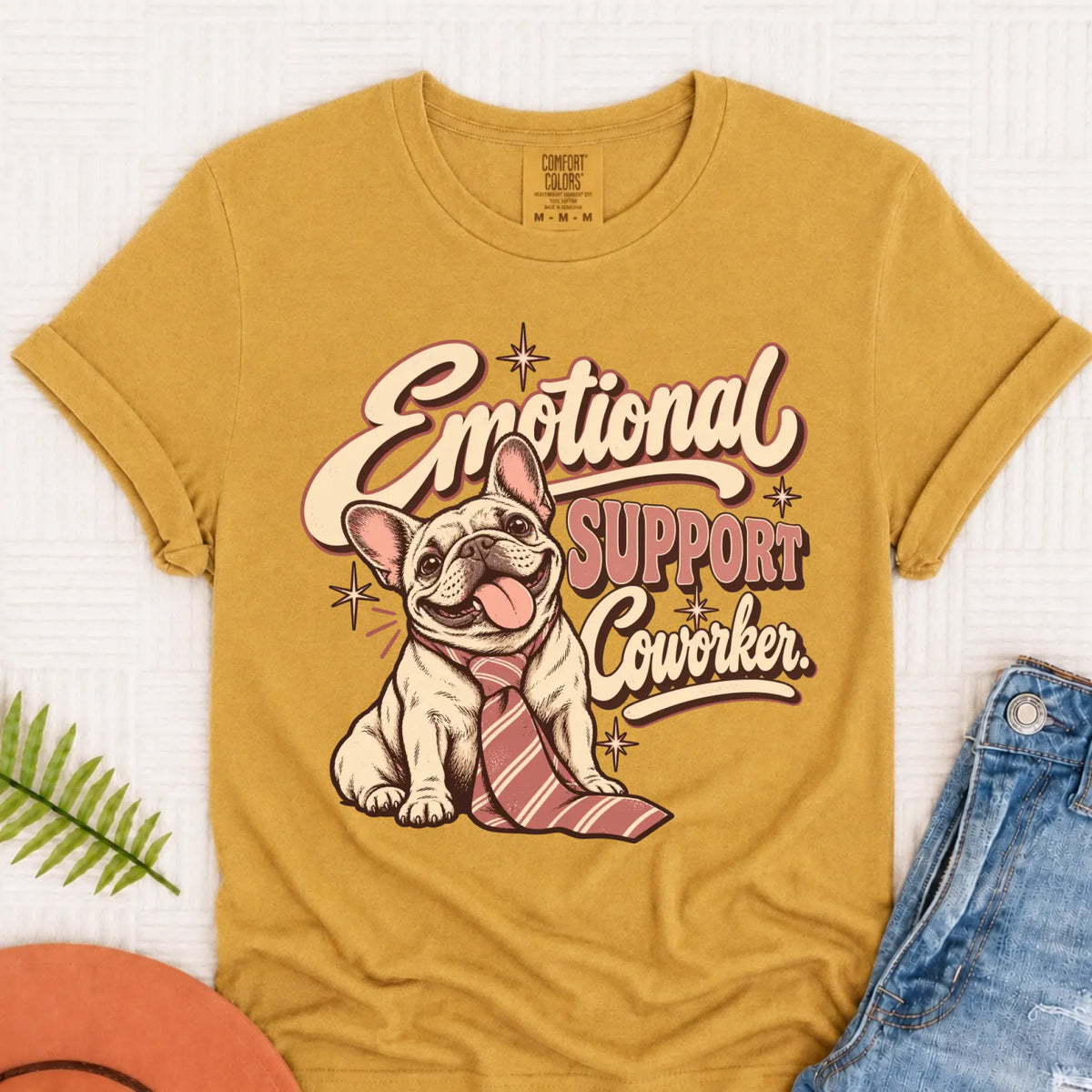 Customizer Monster Light 1717 / Mustard / S Custom Frenchie Emotional Support Coworker Unisex TShirt