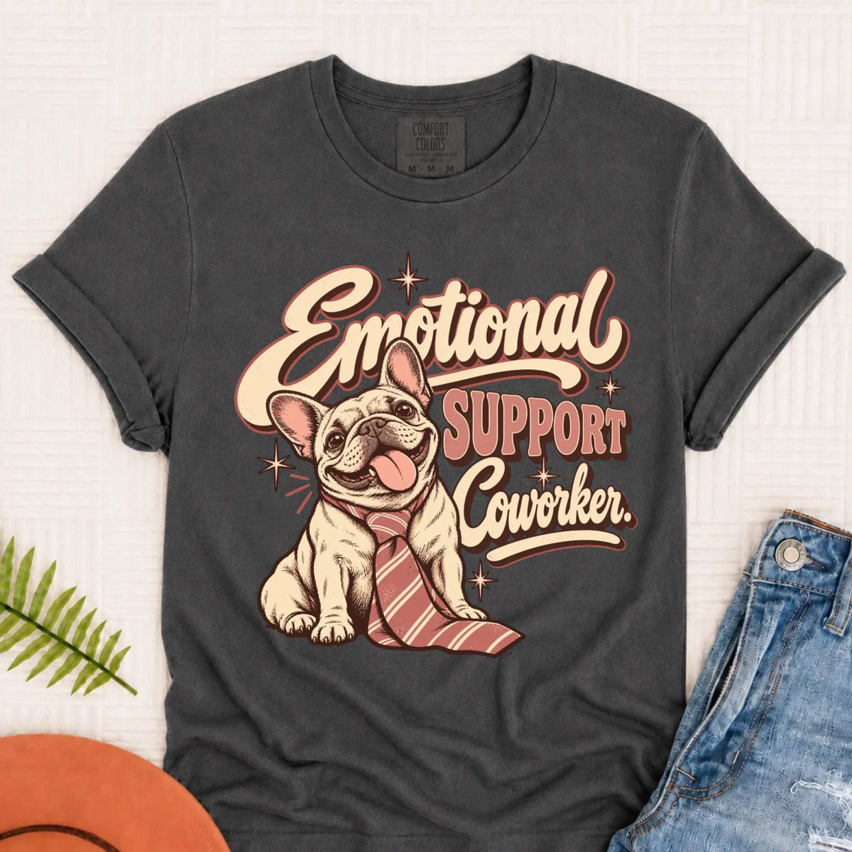 Customizer Monster Dark 1717 / Pepper / S Custom Frenchie Emotional Support Coworker Unisex TShirt