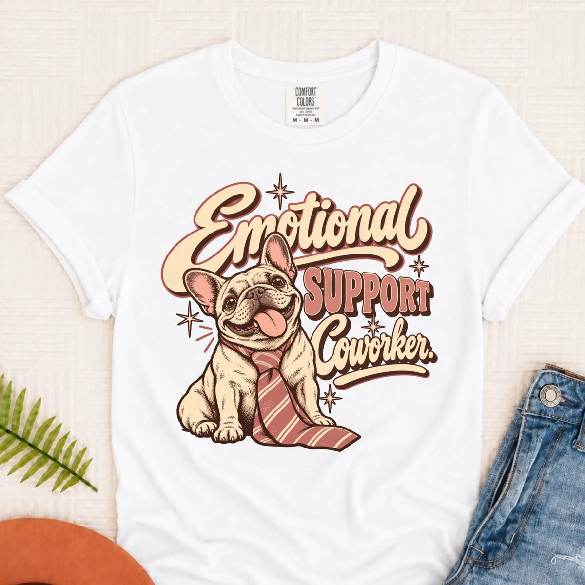 Customizer Monster Light 1717 / White / S Custom Frenchie Emotional Support Coworker Unisex TShirt