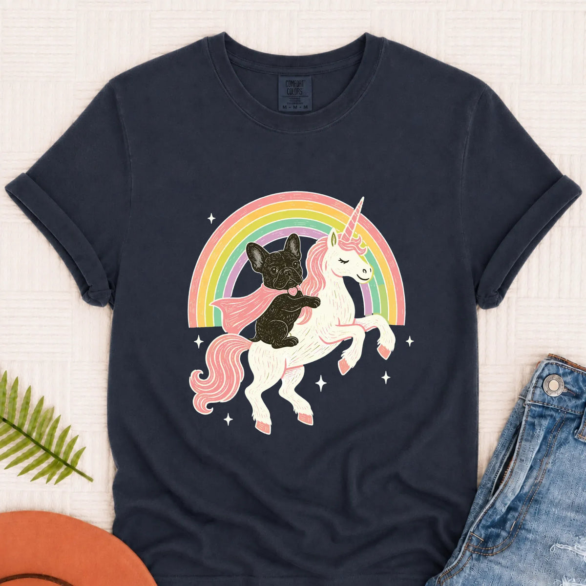 Custom Frenchie Fantasy Unicorn Unisex TShirt Pepper 3XL