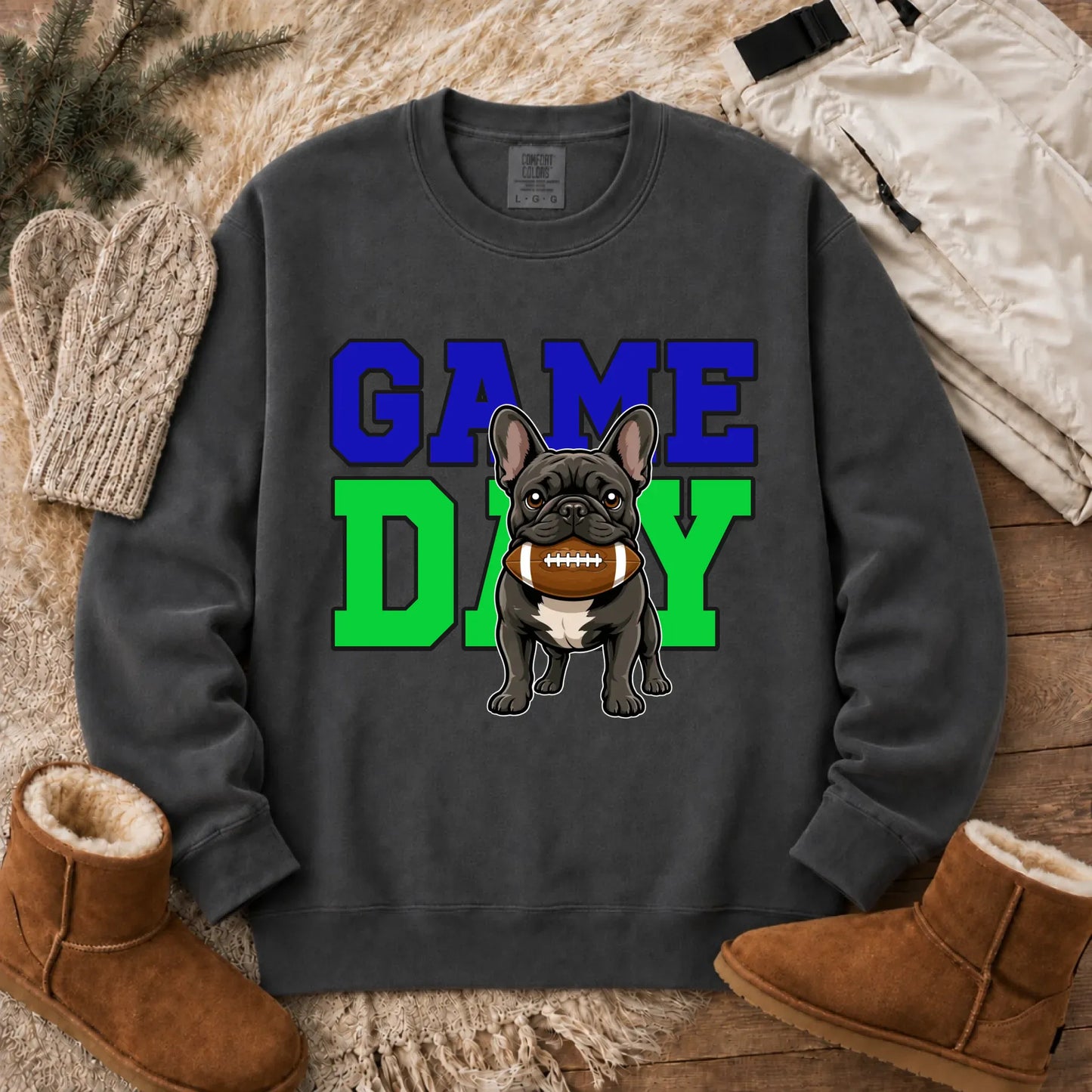 Sweatshirt Pepper / S Custom Frenchie Football Game Day Unisex Sweatshirt