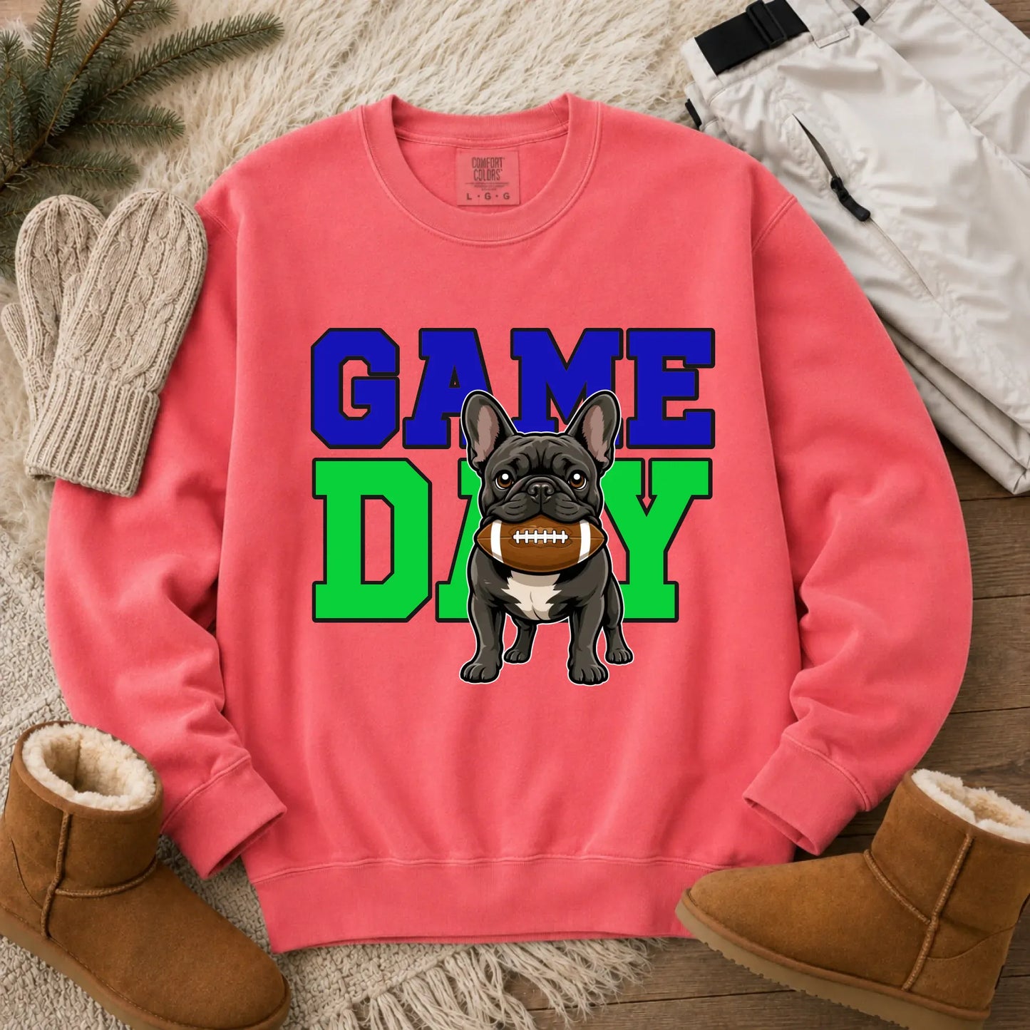 Sweatshirt Watermelon / S Custom Frenchie Football Game Day Unisex Sweatshirt