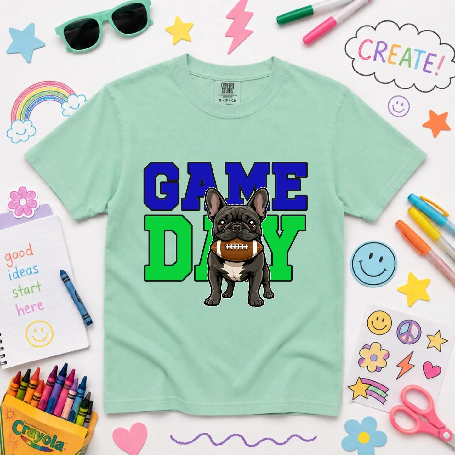 Youth Tshirt Island Reef / XS Custom Frenchie Football Game Day YOUTH Unisex Tshirt