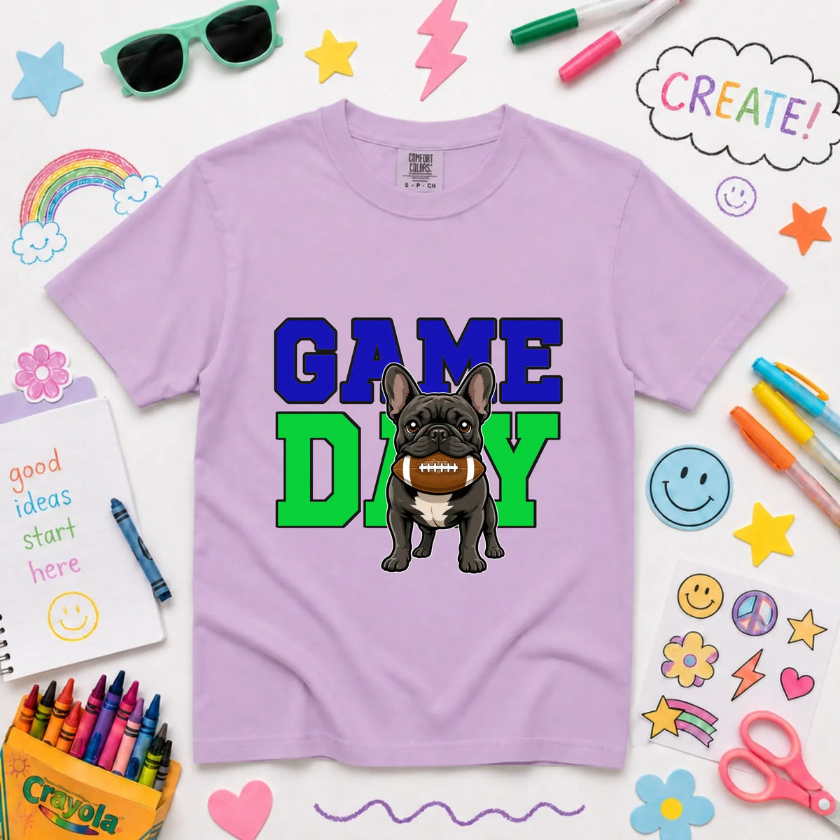 Youth Tshirt NEW Youth Midweight Tee / Orchid / XS Custom Frenchie Football Game Day YOUTH Unisex Tshirt