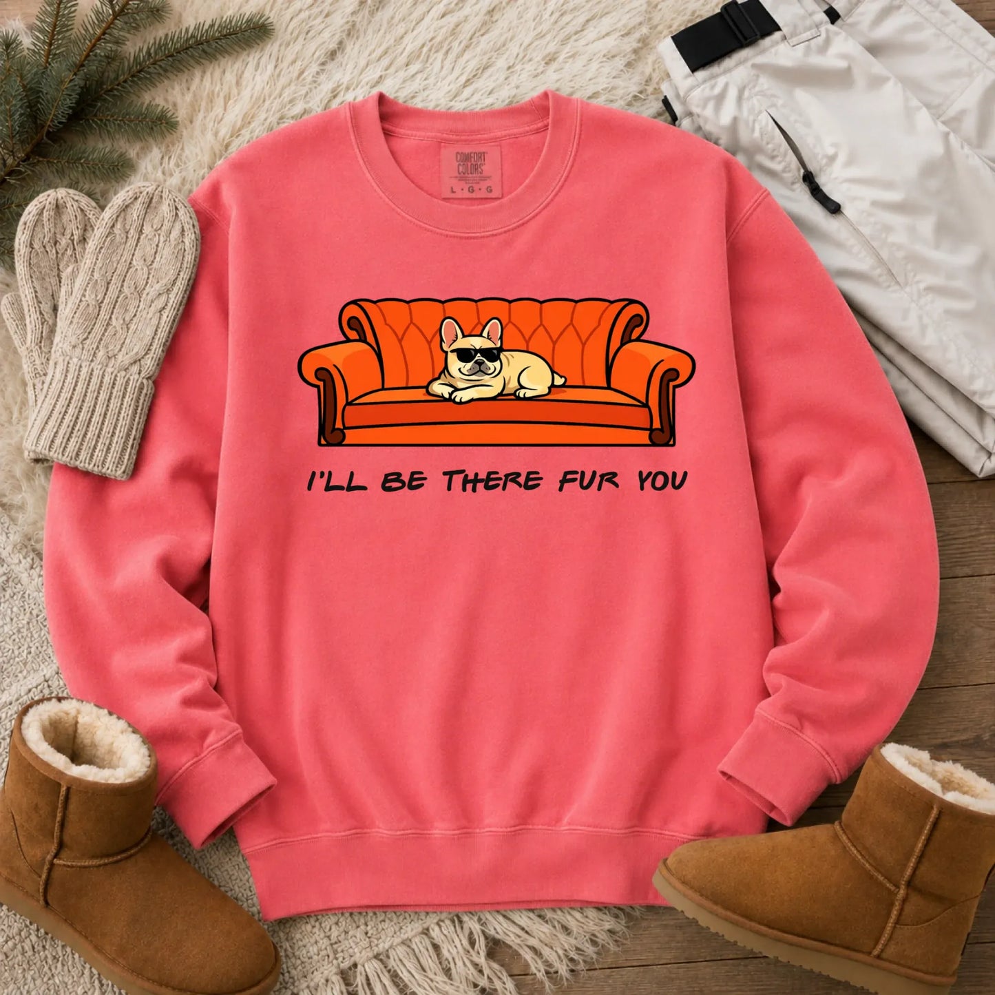 Custom Frenchie Friends There Fur You Unisex Sweatshirt Watermelon