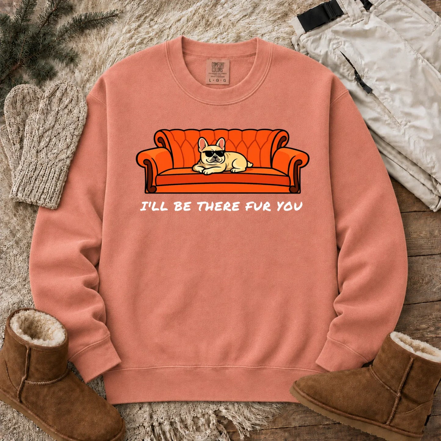 Custom Frenchie Friends There Fur You Unisex Sweatshirt Terracotta