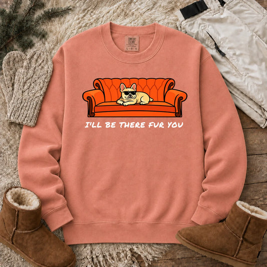 Custom Frenchie Friends There Fur You Unisex Sweatshirt Terracotta