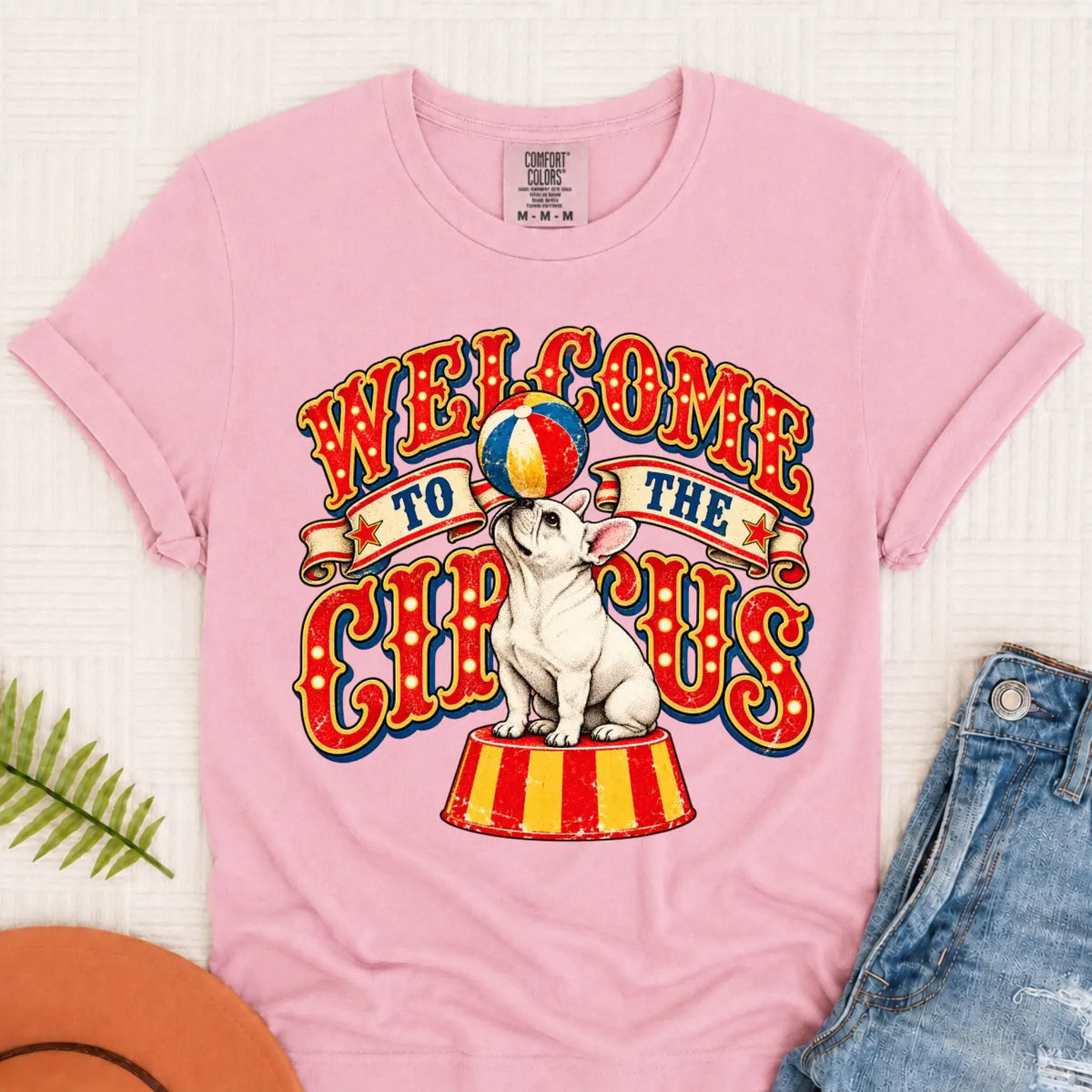 Custom Frenchie Funny Circus Unisex TShirt Blossom