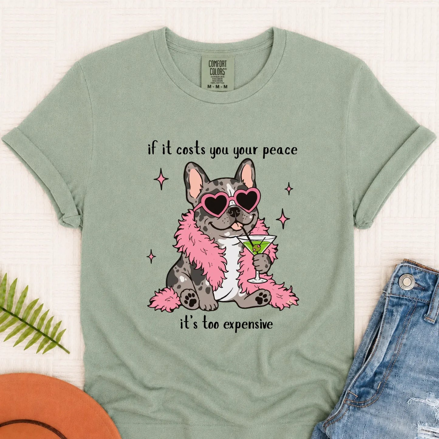 Custom Frenchie Funny Costs You Peace Unisex TShirt Bay