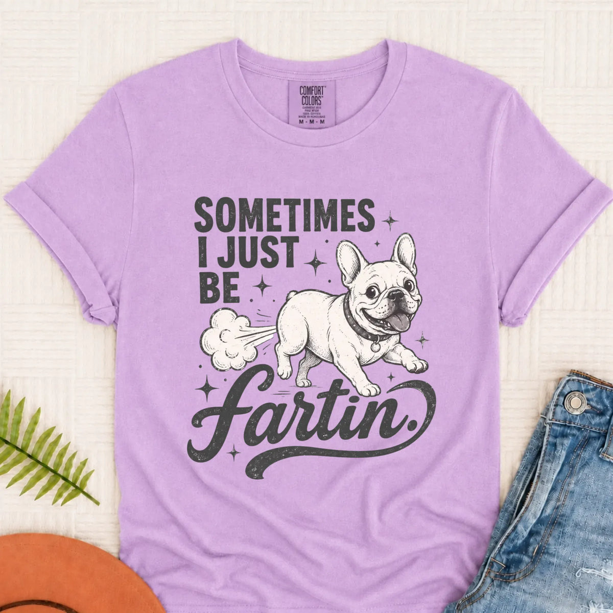 Customizer Monster Light 1717 / Orchid / S Custom Frenchie Funny Fartin' Unisex TShirt