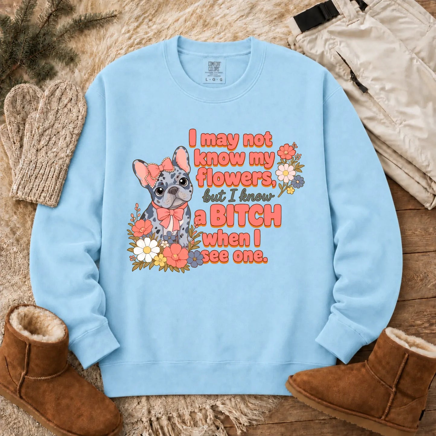 Custom Frenchie Funny Gardening Unisex Sweatshirt Chambray