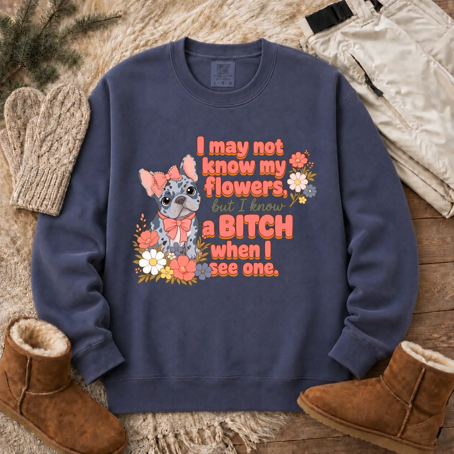 Custom Frenchie Funny Gardening Unisex Sweatshirt Denim