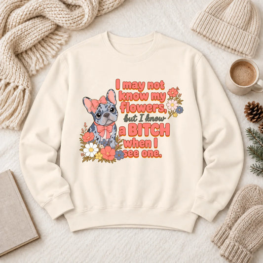 Custom Frenchie Funny Gardening Unisex Sweatshirt Ivory