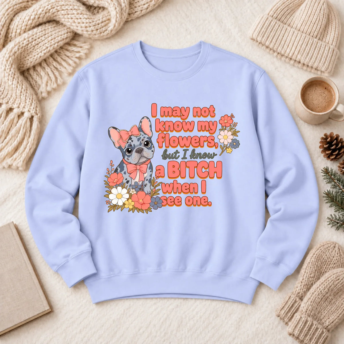 Custom Frenchie Funny Gardening Unisex Sweatshirt Hydrangea