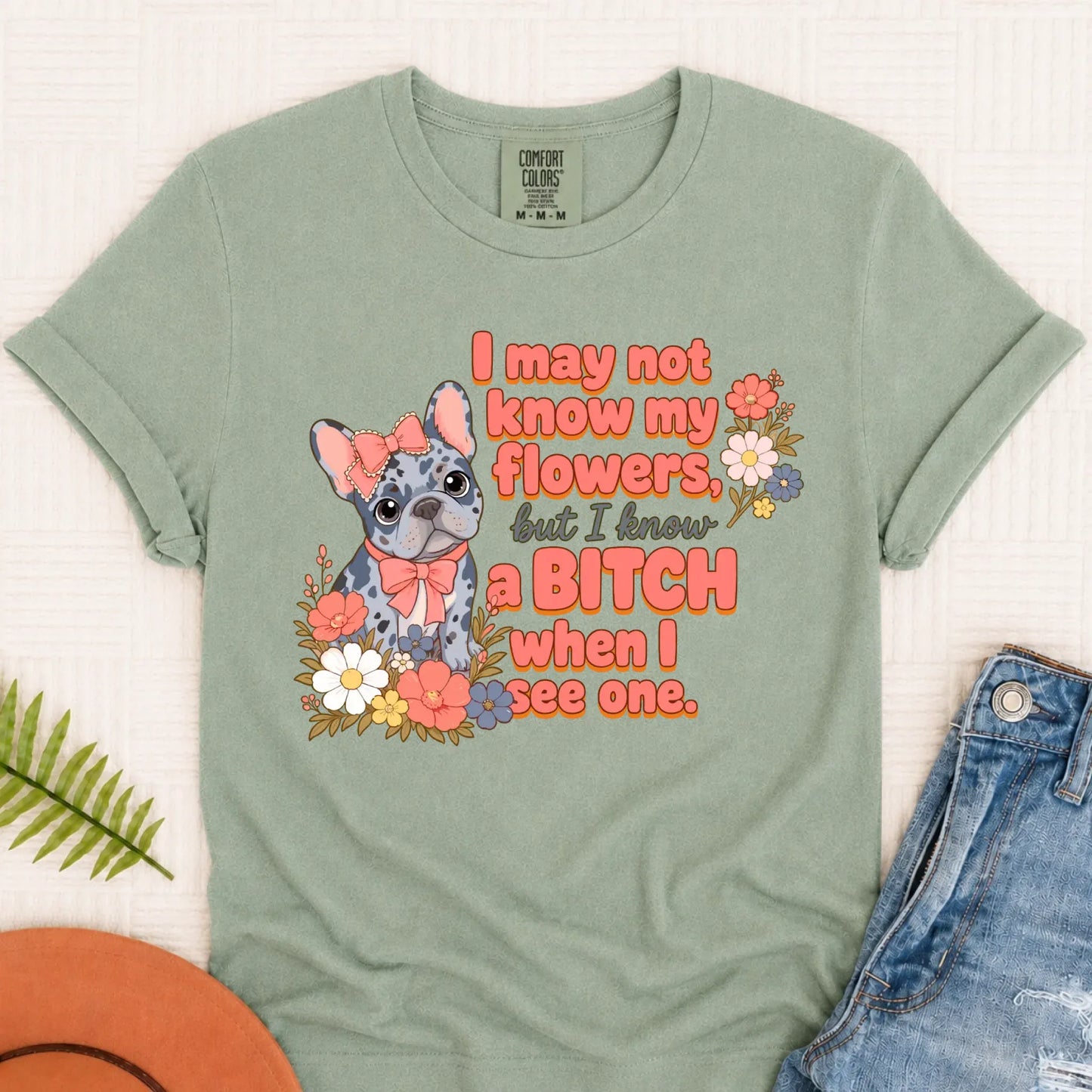 Custom Frenchie Funny Gardening Unisex TShirt Bay