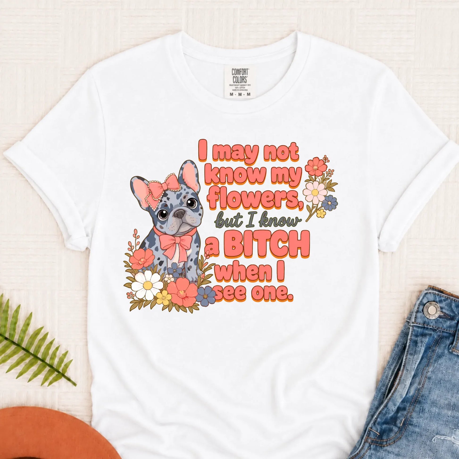Custom Frenchie Funny Gardening Unisex TShirt White