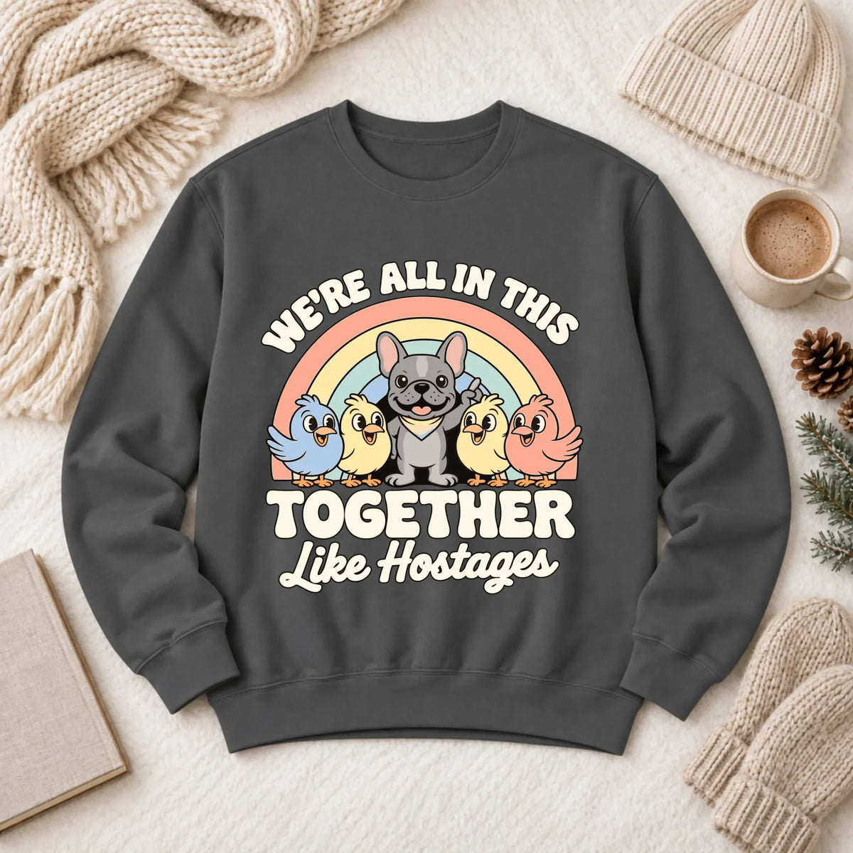 Custom Frenchie Funny Hostage Situation Unisex Sweatshirt Pepper
