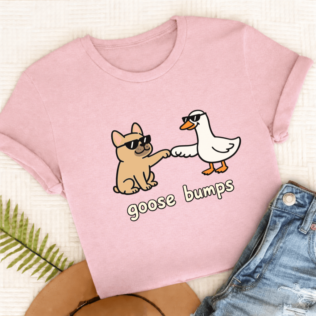 Custom Frenchie Goose Bumps Unisex TShirt Blossom