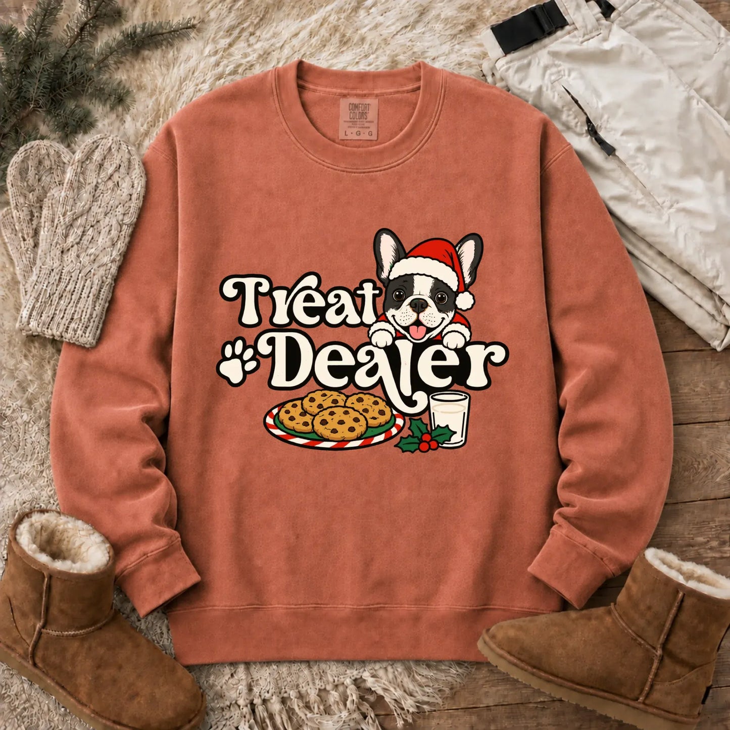 Sweatshirt Terracotta / S Custom Frenchie Halloween Treat Dealer Unisex Sweatshirt